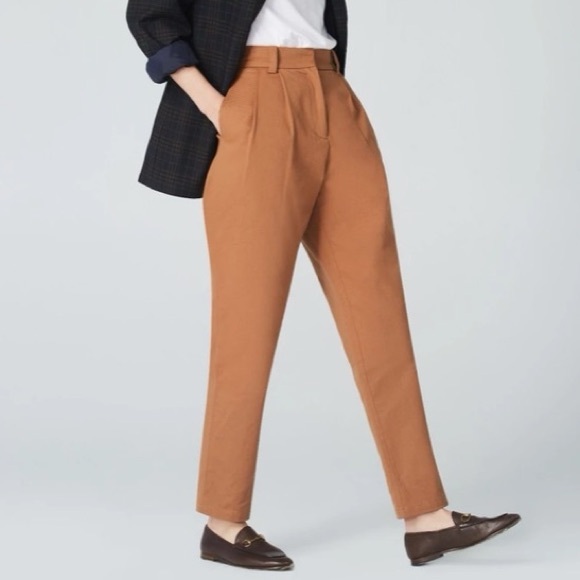 Uncle Studios Cotton Bloomers size small nwot High-Waisted camel Trousers - Picture 2 of 10